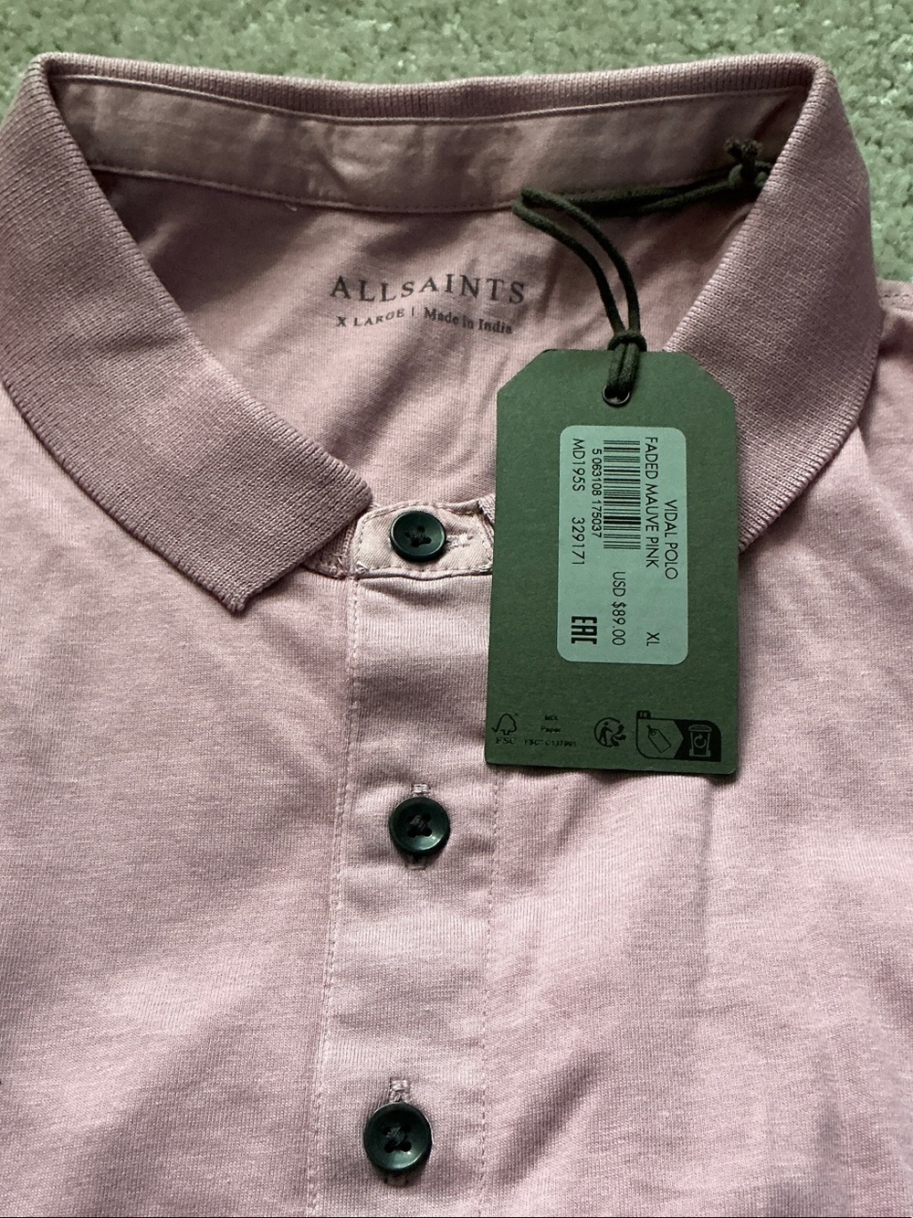 All Saints Men’s Polo Shirt - Picture 2 of 5